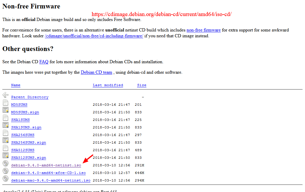 Debian ISO-Datei herunter landen