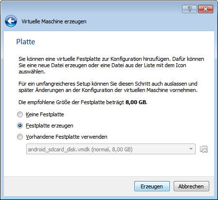 Erste Schritte bei der Einrichtung einer VM - Festplattengröße
